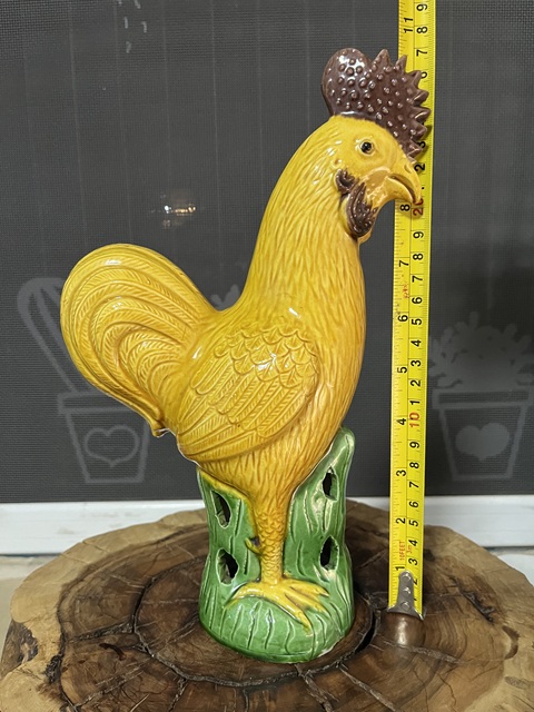 古玩陶瓷民國素三彩公雞擺件拍賣，當前價格888元