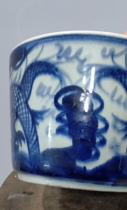 古玩陶瓷青花龍紋香爐，模糊，偏老真品鑒賞圖