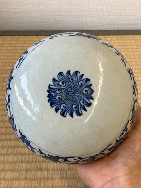 古玩陶瓷青花纏枝花卉紋缽真品鑒賞圖