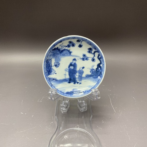 古玩陶瓷清康熙·人物山水紋青花盤拍賣,當前價格1260元