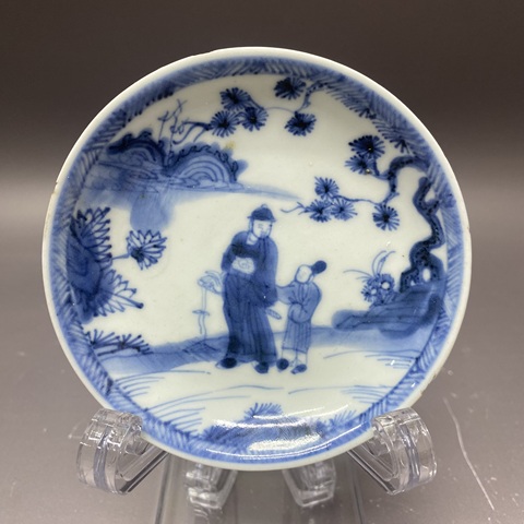古玩陶瓷清康熙·人物山水紋青花盤拍賣,當前價格1260元