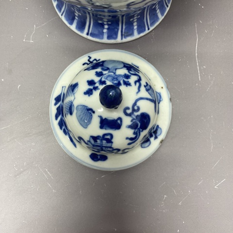 古玩陶瓷博古圖青花將軍罐真品鑒賞圖
