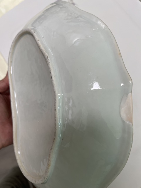 古玩陶瓷廣彩無雙譜人物貢盤真品鑒賞圖