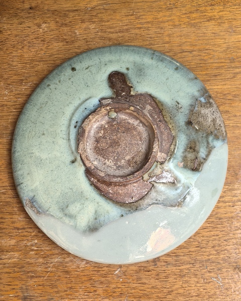 古玩陶瓷鈞窯天藍釉紫斑盤真品鑒賞圖