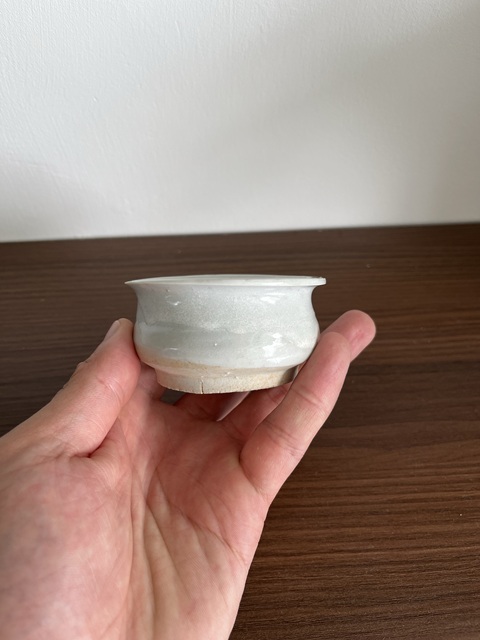 古玩陶瓷白釉小琴爐拍賣，當前價格158元