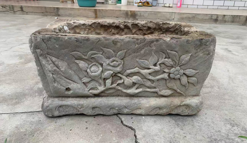 古玩雜項石雕花盤真品鑒賞圖