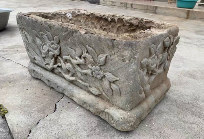 古玩雜項石雕花盤真品鑒賞圖