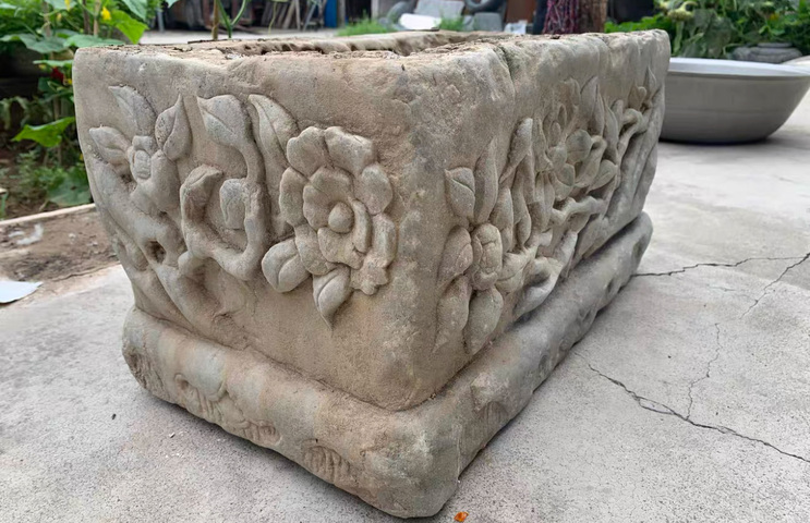 古玩雜項石雕花盤真品鑒賞圖