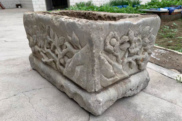 古玩雜項石雕花盤真品鑒賞圖