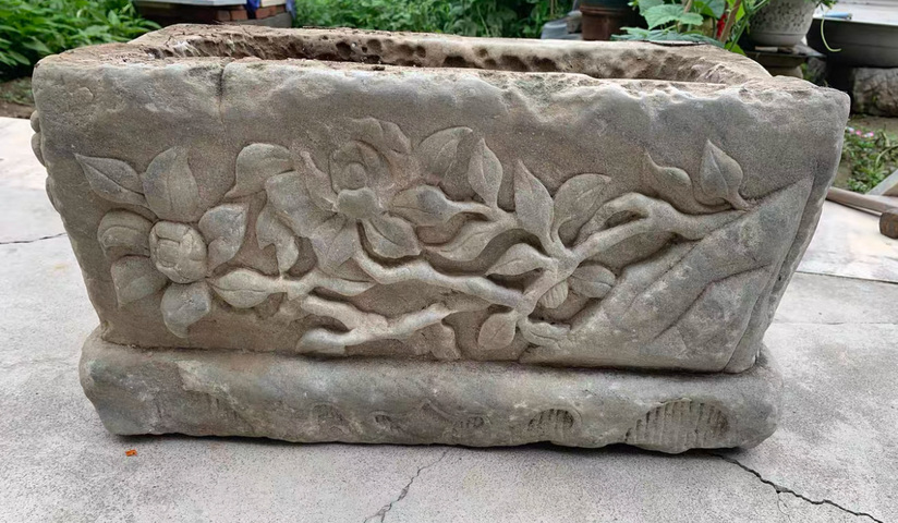古玩雜項石雕花盤真品鑒賞圖