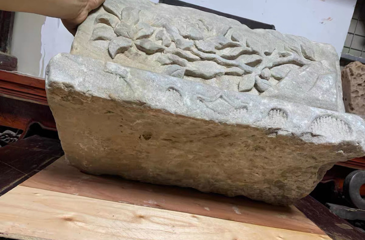 古玩雜項石雕花盤真品鑒賞圖