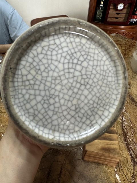 古玩陶瓷哥釉地五彩鳳紋瓶真品鑒賞圖