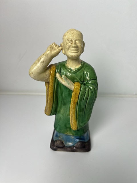 古玩陶瓷素三彩羅漢塑像拍賣,當前價格688元