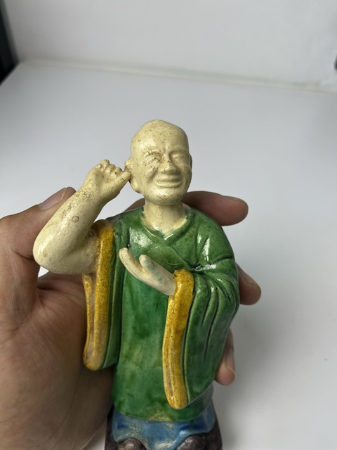 古玩陶瓷素三彩羅漢塑像拍賣,當前價格688元