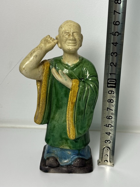 古玩陶瓷素三彩羅漢塑像拍賣,當前價格688元