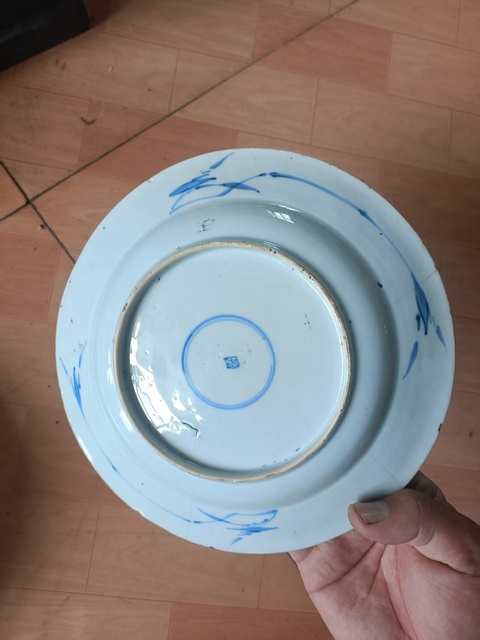 古玩陶瓷康熙青花螭龍盤真品鑒賞圖