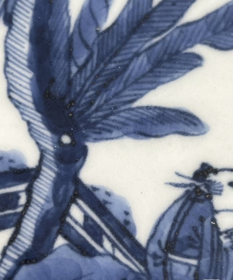 古玩陶瓷清代 青花人物紋盤（日本瓷）真品鑒賞圖