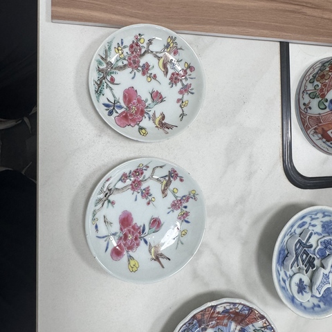 古玩陶瓷雍正粉彩花鳥碟真品鑒賞圖
