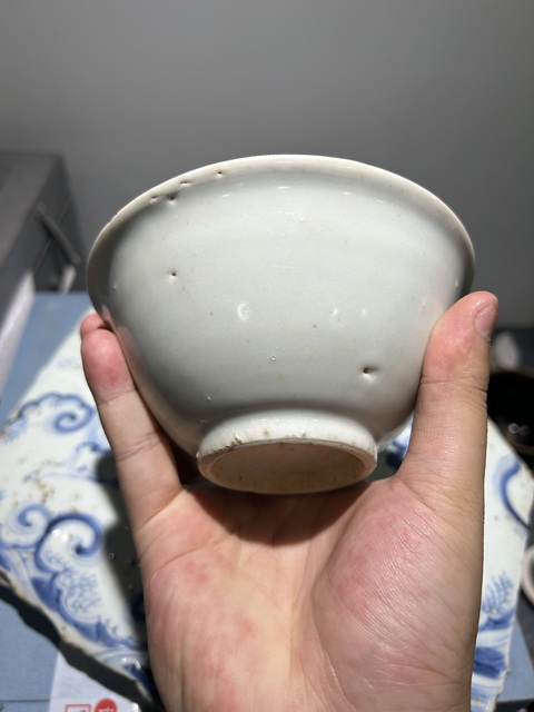 古玩陶瓷晚明青花梅紋杯真品鑒賞圖