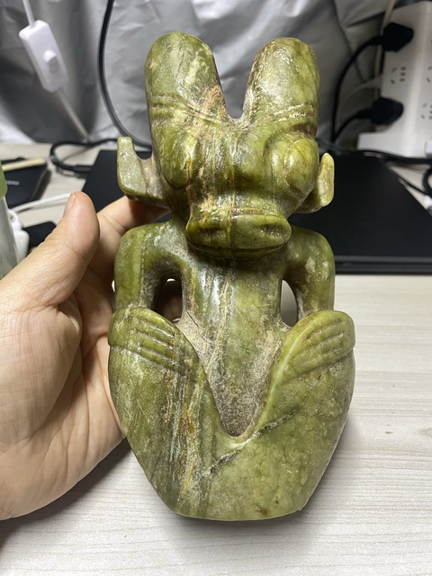 古玩玉器仿紅山文化神人件真品鑒賞圖