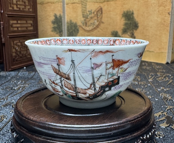 古玩陶瓷清乾隆·廣彩通景山水杯拍賣，當前價格2380元
