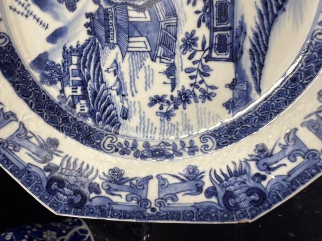 古玩陶瓷清乾隆細路青花攜琴訪友圖八方盤拍賣,當前價格1588元