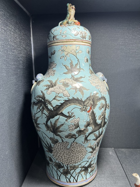 古玩陶瓷清末民初大雅齋風格龍紋蓋罐真品鑒賞圖