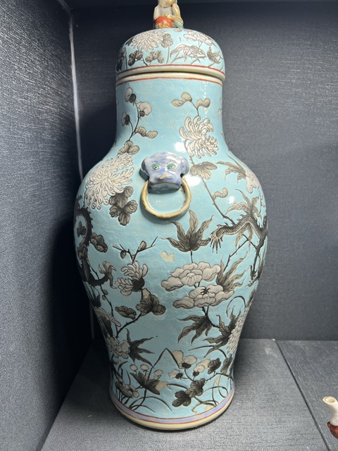 古玩陶瓷清末民初大雅齋風格龍紋蓋罐真品鑒賞圖