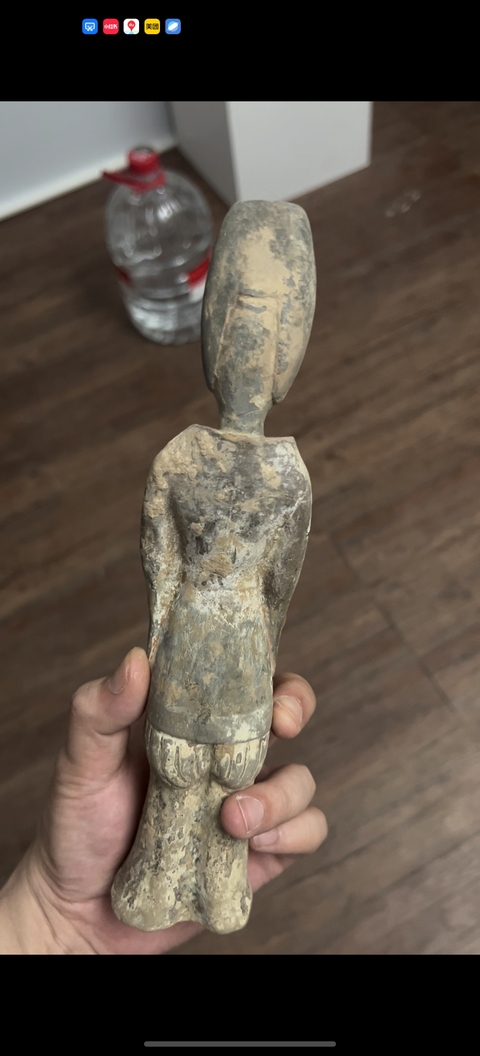 古玩陶瓷灰陶人物俑，模糊，偏老真品鑒賞圖