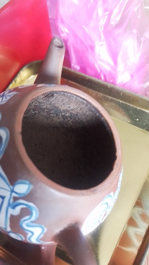 古玩陶瓷加彩花卉紫砂壺真品鑒賞圖