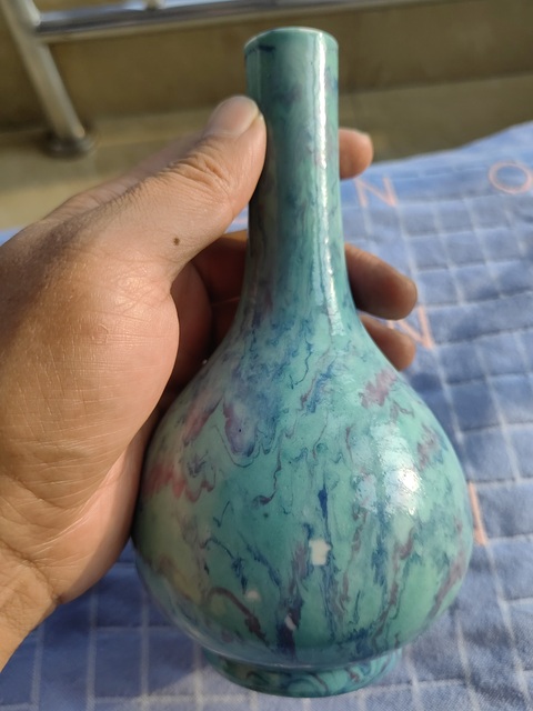 古玩陶瓷攪釉瓶真品鑒賞圖
