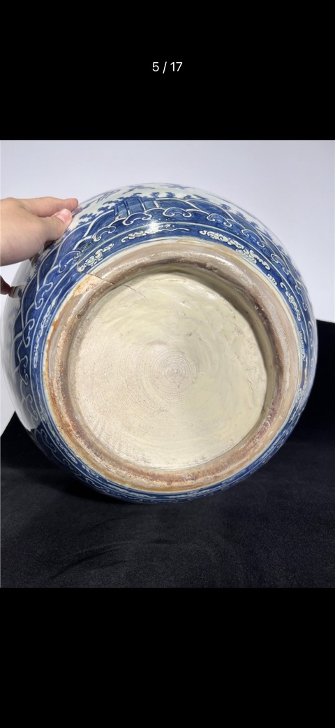 古玩陶瓷青花龍紋缸真品鑒賞圖