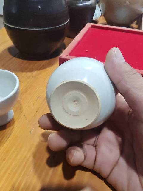 古玩陶瓷建寧窯青白釉高足杯真品鑒賞圖