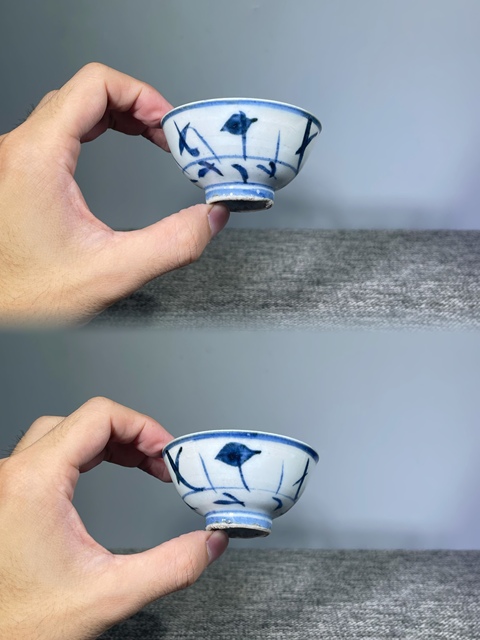 古玩陶瓷清中期.青花花卉紋杯碟(一杯一碟)拍賣,當前價格0元