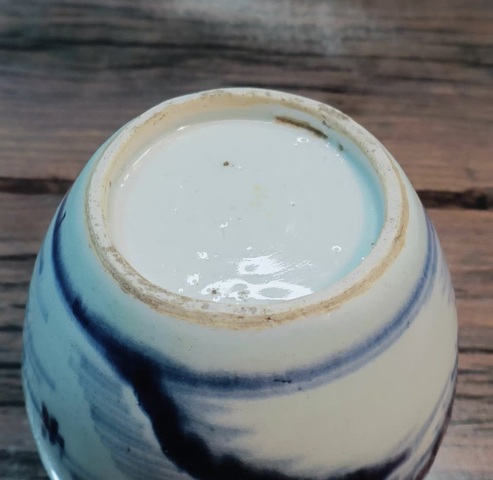 古玩陶瓷青花山水紋罐真品鑒賞圖