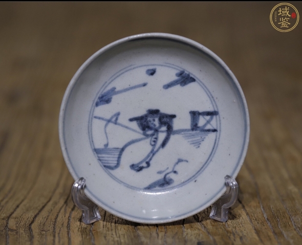 古玩陶瓷晚明青花盤真品鑒賞圖