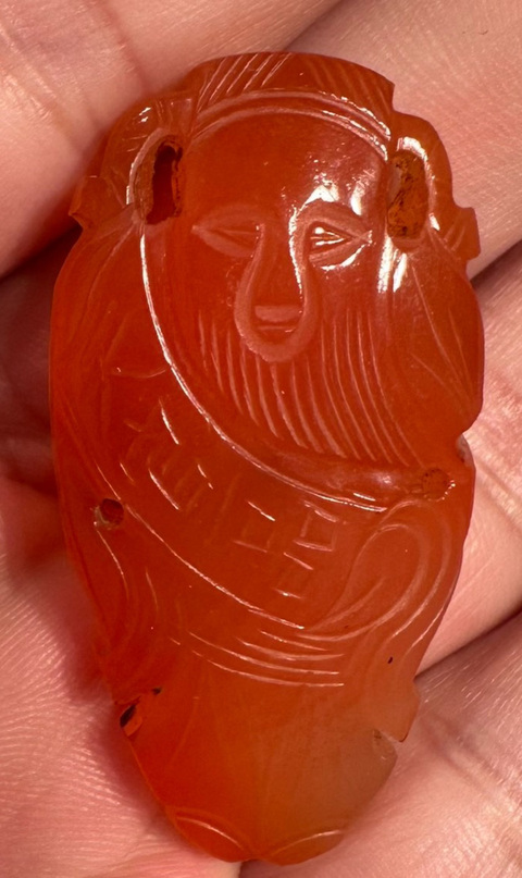 古玩玉器瑪瑙雕“天官”飾件真品鑒賞圖