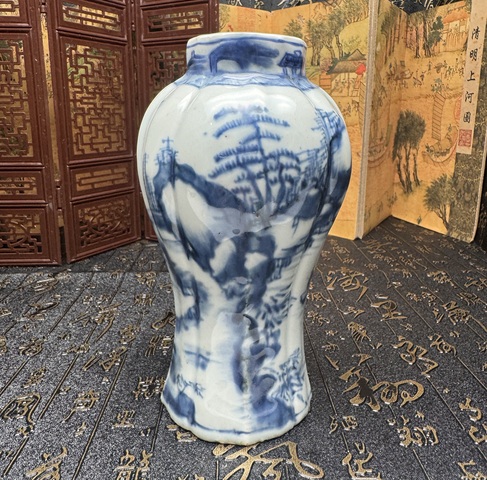 古玩陶瓷清康熙 青花山水紋瓶拍賣,當前價格2680元