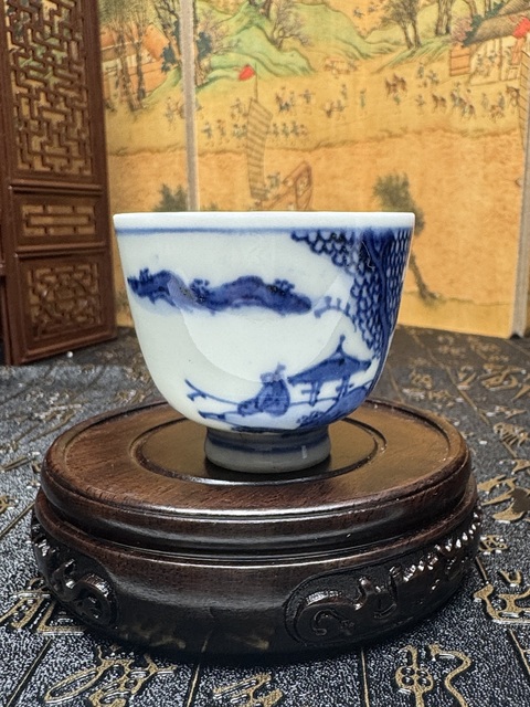 古玩陶瓷清晚期 青花杯（日本瓷）真品鑒賞圖