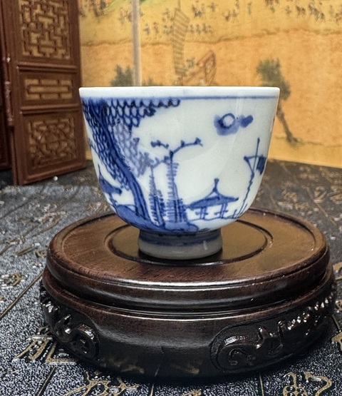 古玩陶瓷清晚期 青花杯（日本瓷）真品鑒賞圖