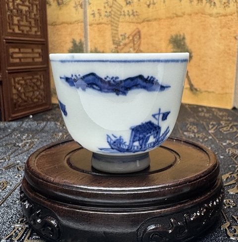 古玩陶瓷清晚期 青花杯（日本瓷）真品鑒賞圖