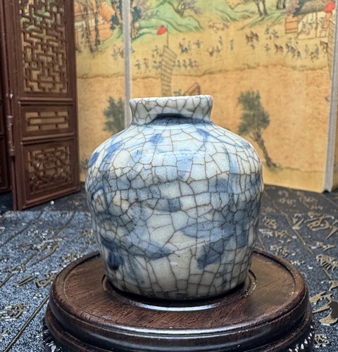 古玩陶瓷明晚期 青花小罐子真品鑒賞圖