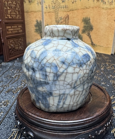 古玩陶瓷明晚期 青花小罐子真品鑒賞圖