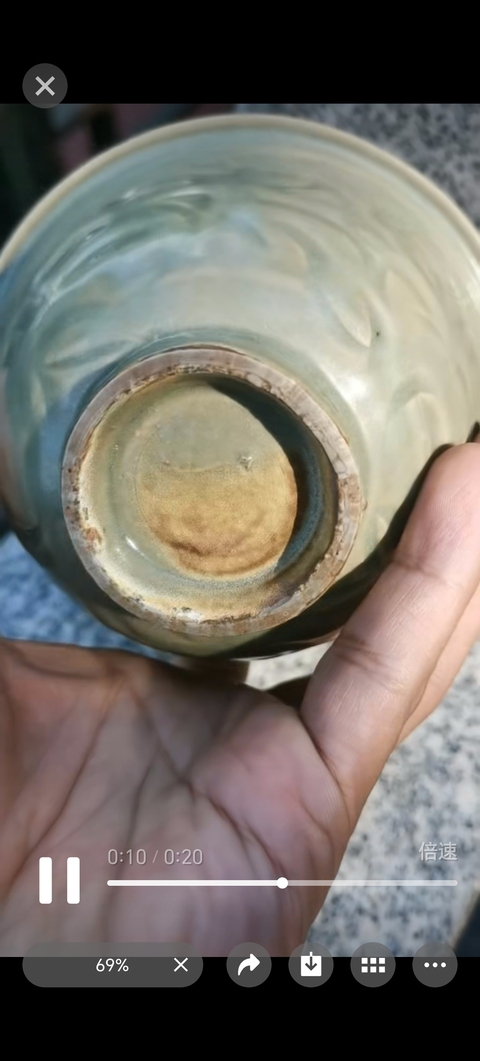 古玩陶瓷耀州窯青釉碗真品鑒賞圖