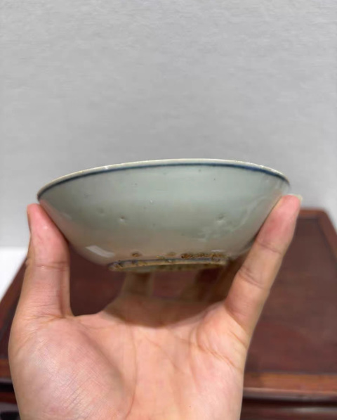 古玩陶瓷青花犀牛望月紋盤真品鑒賞圖