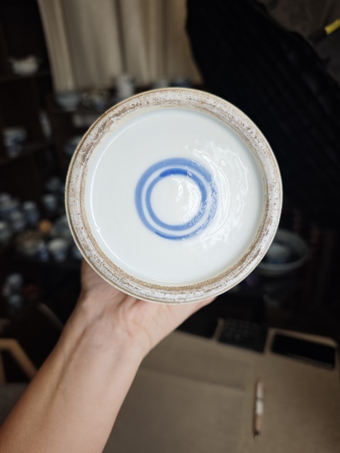 古玩陶瓷晚清青花花觚真品鑒賞圖