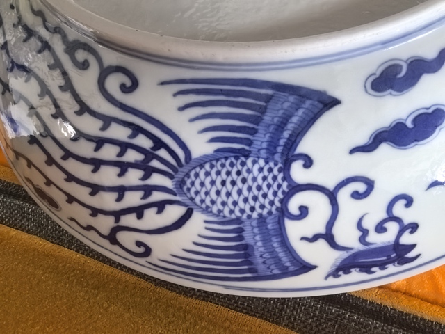 古玩陶瓷光緒官窯對頭鳳盤真品鑒賞圖