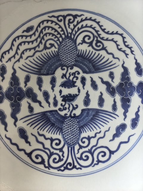 古玩陶瓷光緒官窯對頭鳳盤真品鑒賞圖