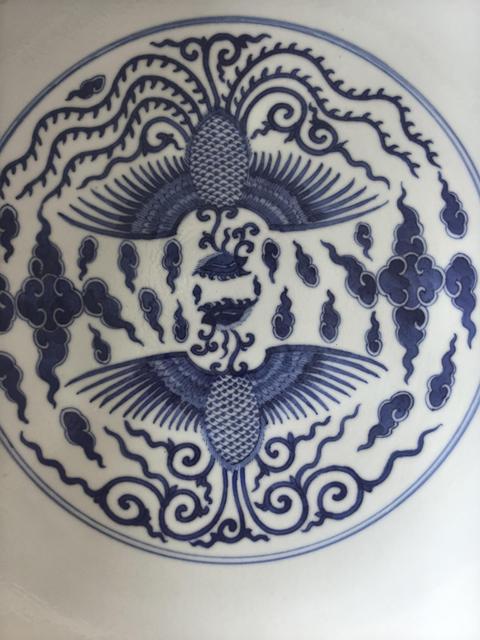 古玩陶瓷光緒官窯對頭鳳盤真品鑒賞圖