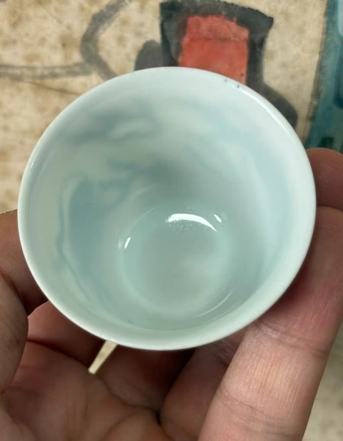 古玩陶瓷日本明治青花龍紋杯真品鑒賞圖